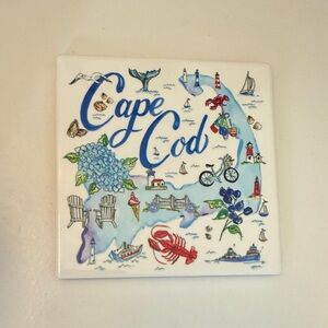 Cape Cod Ceramic Cork Coaster